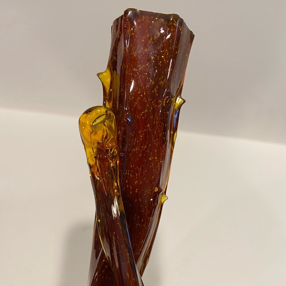 Vtg Antique Thorn Tree Twig, Twisted Bud Vase Blown Glass 7.5” Tall - Picture 4 of 13